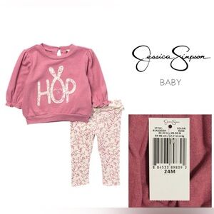 🆕JESSICA SIMPSON BABY - 24M - NWT - 2PC BUNNY OUTFIT
